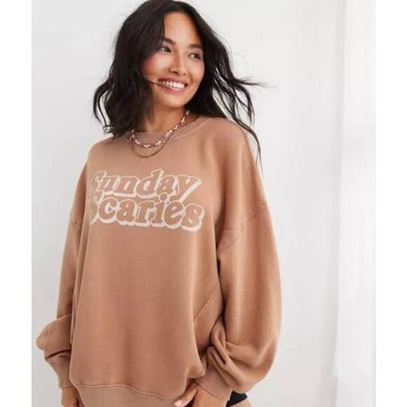 aerie Tops - Aerie Sunday Scaries oversized Sweatshirt XS NWT
